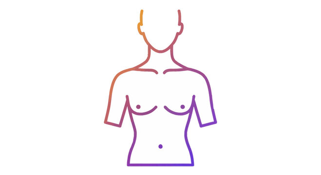 Transgender man chest icon, LGBTQ+ symbol, gender identity, body positivity, diversity