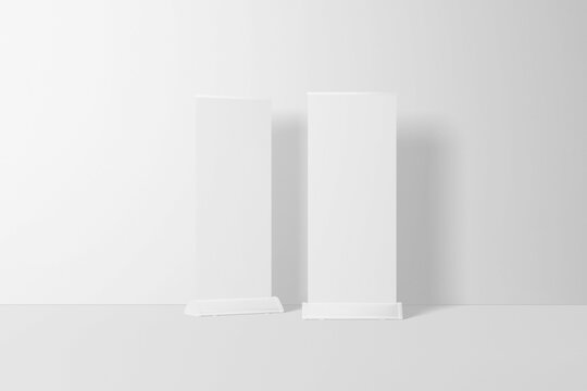Two roll up banner front view mockup