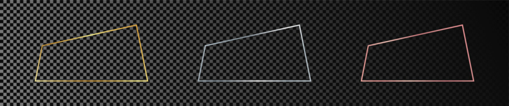 Set of three trapezoid frames