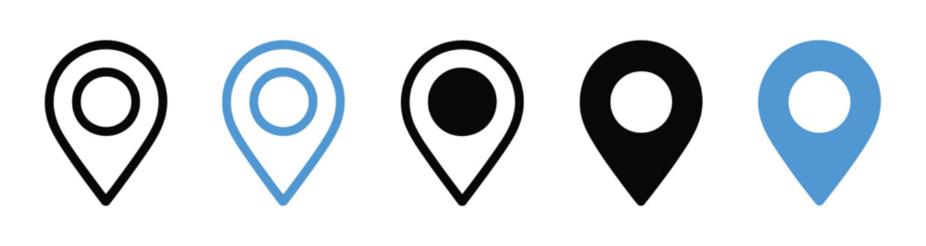 Location pin icon, minimal map marker vector navigation apps geotag pointer marking place position symbol clean destination pictogram concept

