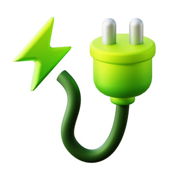 3d green energy power plug
