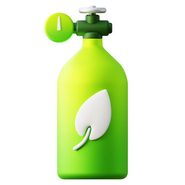 3d green gas cylinder tank