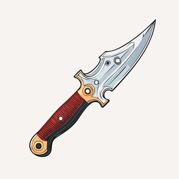 Stylized Illustration of a Combat Knife