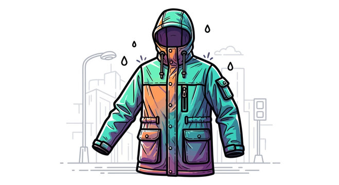 Waterproof Hooded Jacket for Rainy Weather, Outdoor Adventure Gear, Urban Style
