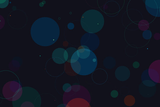 Abstract bokeh lights background vector, colorful glowing orbs isolated on transparent background
