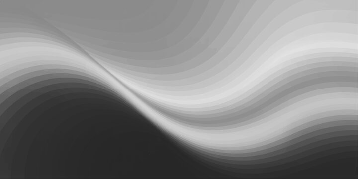 Abstract black and white background with a textured dark metallic wave pattern featuring brushed silver steel and grey carbon gradient vector design