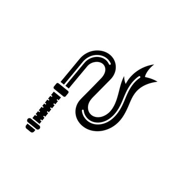 Black whip icon with segmented handle
