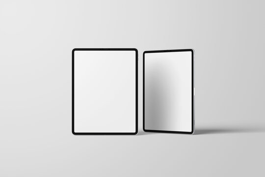Two tablet front view mockup
