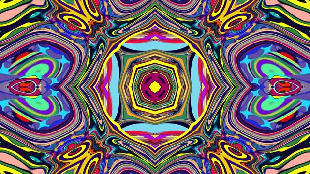 Colorful abstract kaleidoscope pattern with vibrant geometric shapes