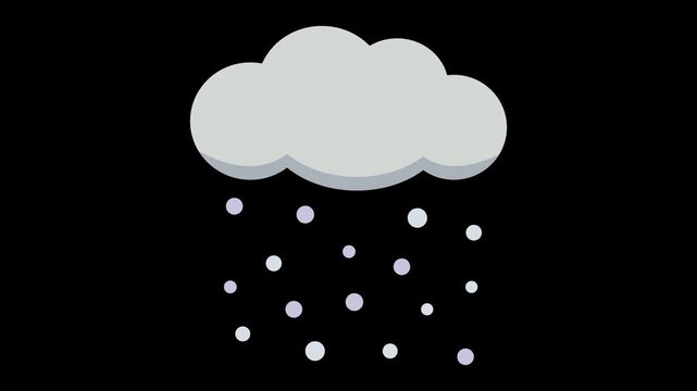 雲から雪が静かに降り続けるアニメーションのループ動画