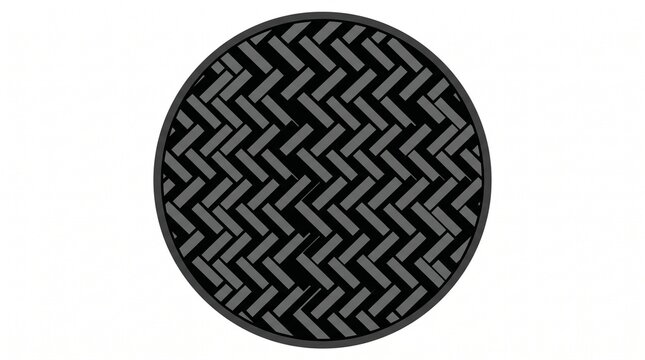 Black, gray chevron pattern, circular design, geometric texture, abstract background
