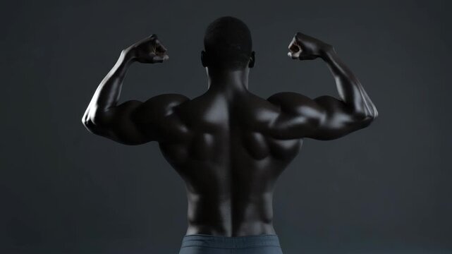 A professional athlete showcases his well-defined muscles and dedication to fitness