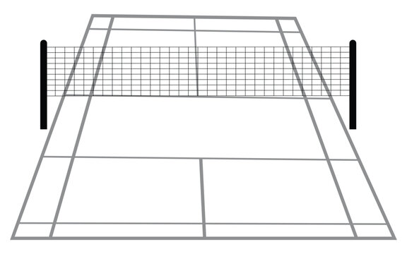 Badminton Net Icon Set &ndash; Shuttlecock and Racket Vector Symbols for Indoor Sports, Volleyball and Beach Game Design