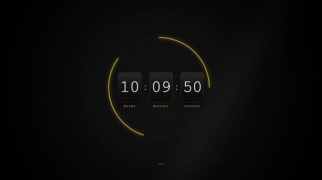 Digital Clock Countdown Timer Flip Animation