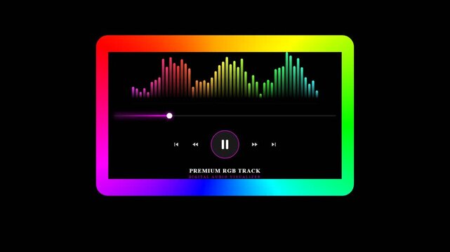 Colorful Music Visualizer on Black Background