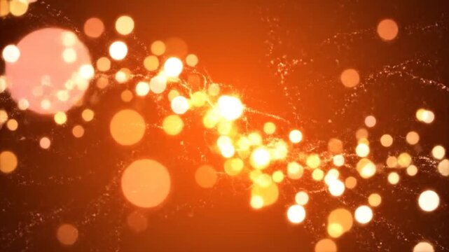 Abstract orange background with bokeh lights and particles, perfect for a modern and vibrant design or backdrop