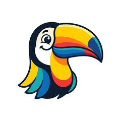 Fototapeta premium Illustration of a cheerful toucan with a colorful beak, perfect for nature-themed designs and whimsical artwork