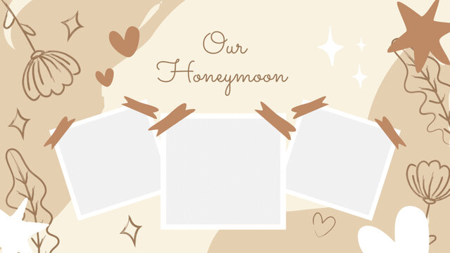 Our honeymoon photo collage template with romantic couple photos