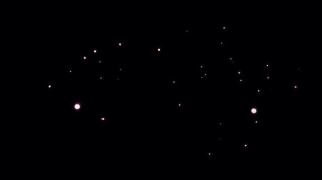 Animation white light sparkle particle on black background.