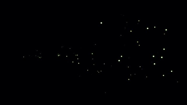 Animation white light sparkle particle on black background.