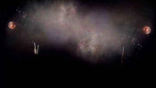 Realistic firework on black background.