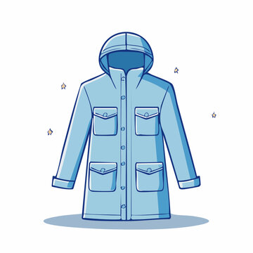 Light Blue Parka Jacket Illustration