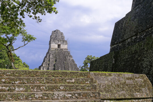 Temple I or Temple of the Grand Jaguar at the Mayan ruins of Tikal, El Peten, Guatemala.