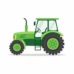 Obraz premium Green Tractor Illustration