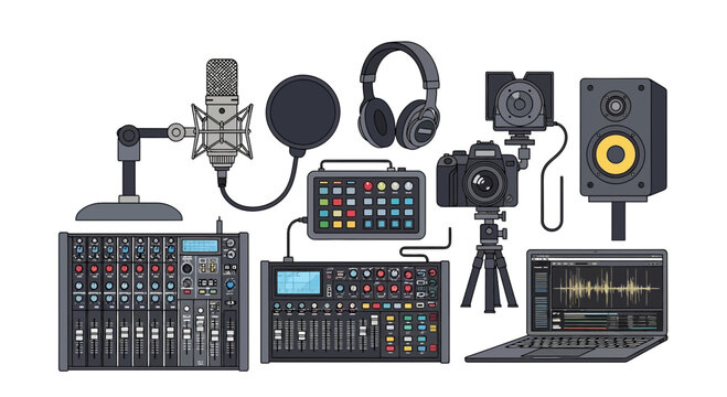 Audio Production Equipment Set - Sound Recording Studio Gear