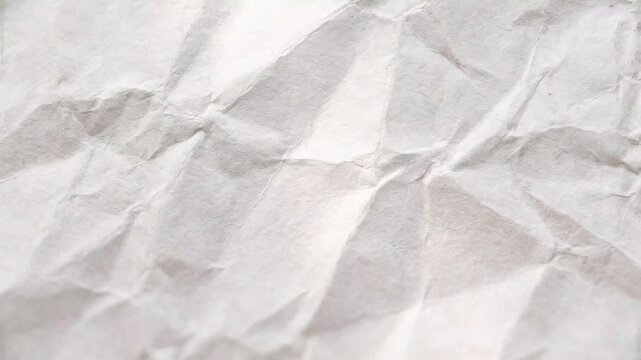 Close up of white crumpled paper texture background animated background