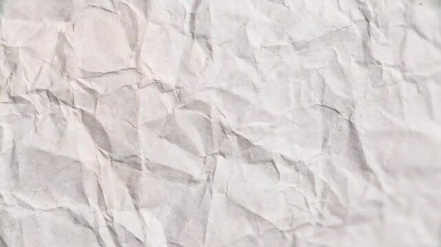 Texture of crumpled white paper background animated background