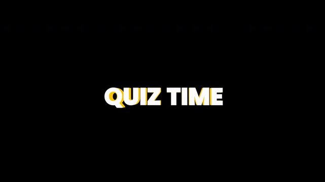 Quiz Time Immersive 3D Depth Text Alpha Channel 4K Video