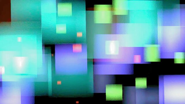 Futuristic blue digital data blocks fly through a dark cyberspace corridor representing big data processing and artificial intelligence.