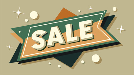 High-impact "Sale" typography on a layered ribbon design with sparkling stars. Ideal for big discount events, promotional flyers, and eye-catching retail ads. © Tamar