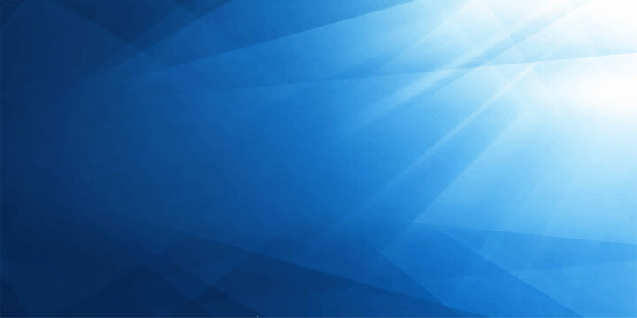 Blue abstract underwater ocean light rays background with glowing waves and sunlight rays