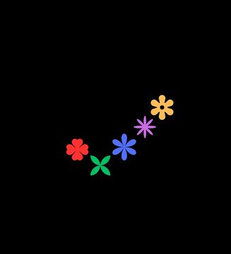 t-shirt printing design illustration showing colorful ok/correct/okay tick check mark/ sign/symbol in floral and natural way. The artistic beautfuil combination of colorful flowers.
