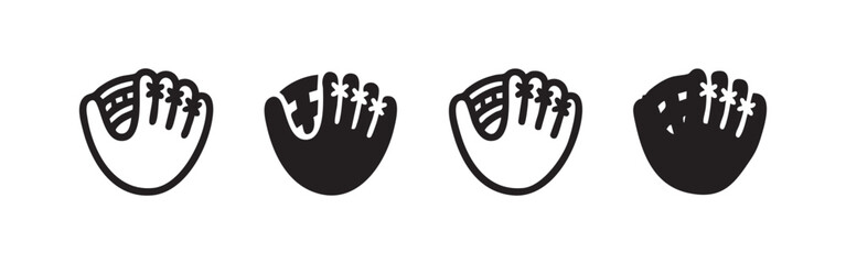 Obraz premium Baseball glove and catcher's mitt icons for sports and baseball themes