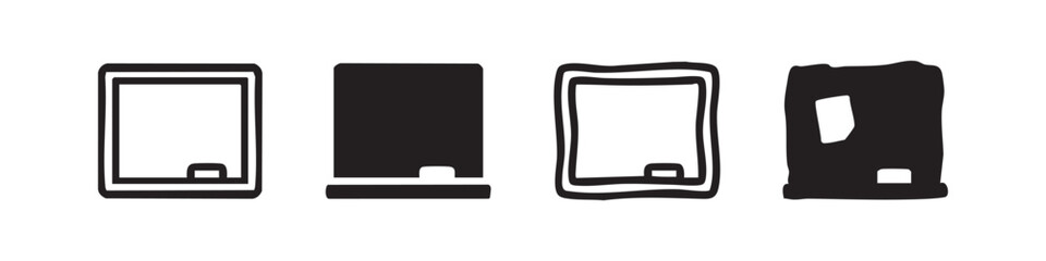 School chalkboard and blackboard icons for education and classroom themes © liubomir118809