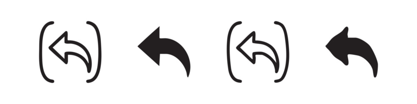 Back and Undo Navigation Arrow Icon Set for User Interface Design