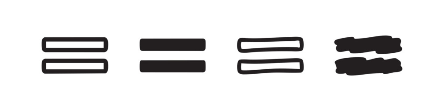 Equal Sign Icon Set - Mathematics and Logic Symbols