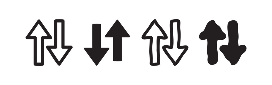 Up and Down Directional Arrow Icons Set
