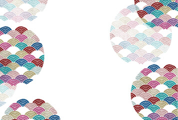 Obraz premium Colorful Japanese Wave Pattern Traditional Background