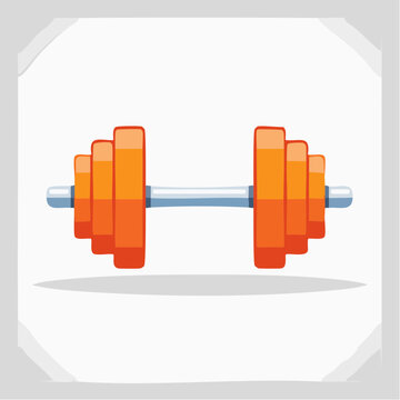 Orange Dumbbell Icon