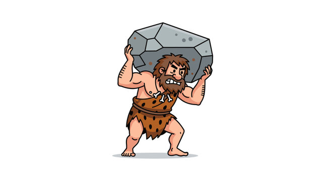 Man Carrying Rocks Cartoon Man Carrying Heavy Rock Images – Browse 2,496 Stock Photos, Vectors ...