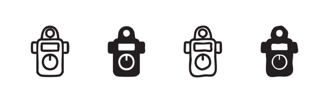 Exposure Meter or Handheld Tool Icon Set - Photography and Measuring Device Symbols