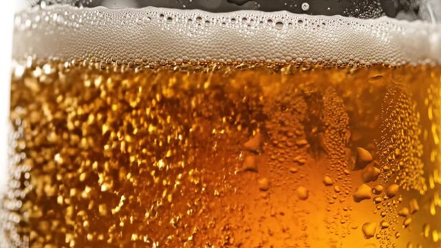 Closeup of beer in a glass perfect for UI/UX design and motion graphics