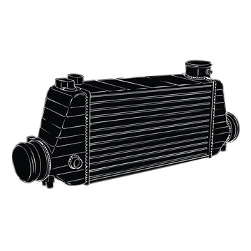 Car intercooler silhouette set bundle automotive cooling system part.