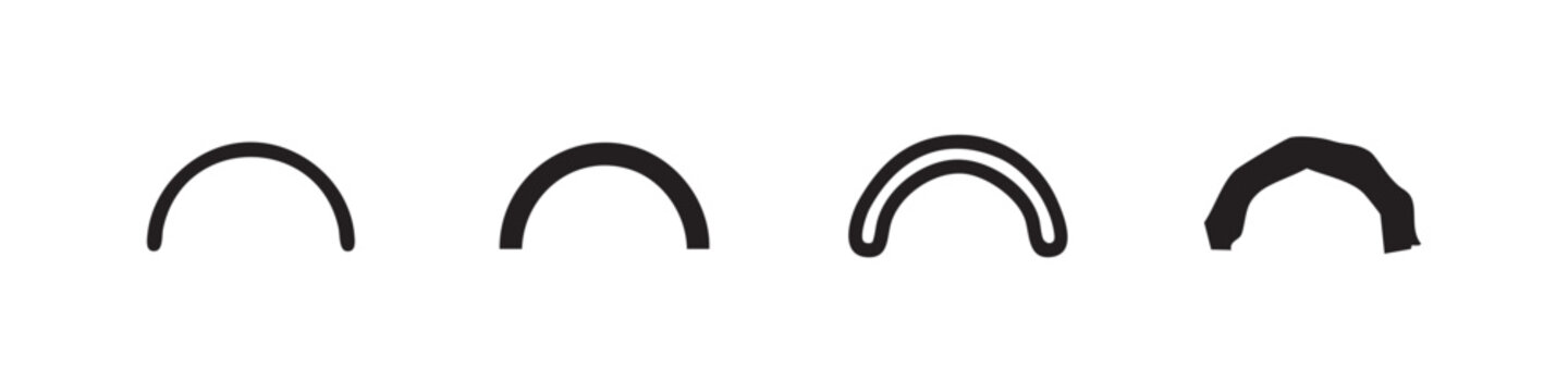 Arch and Semicircle Geometric Architectural Element Icon Set