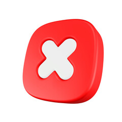 Fototapeta premium 3D icon represents a wrong or cancel action.