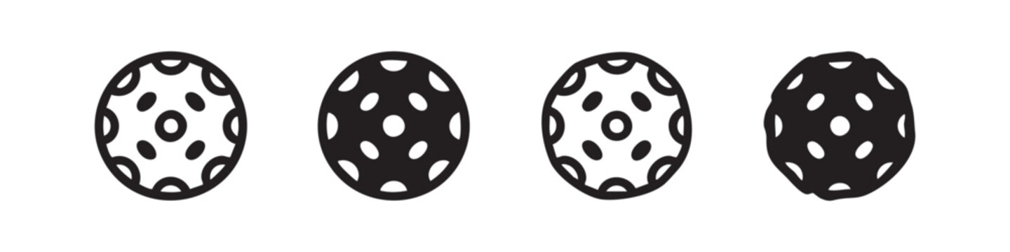 Four icons representing a golf ball.